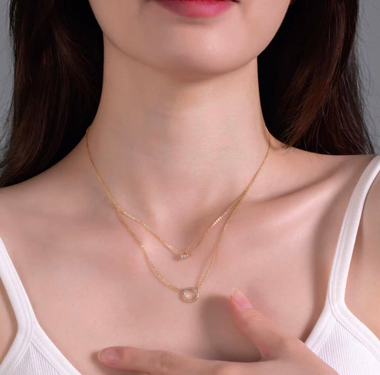 Collier  double cercle Élégance en soi